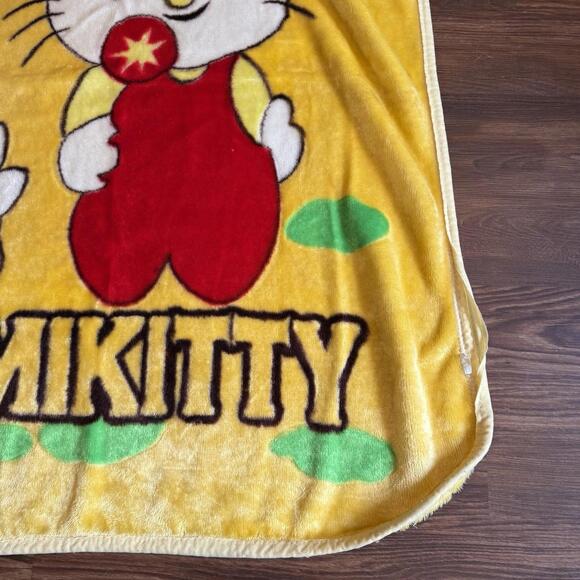 Vintage Ultra RARE 70s/80s MIMIKITTY Hello Kitty Baby‎ Blanket Size 42”x52” - Picture 5 of 9